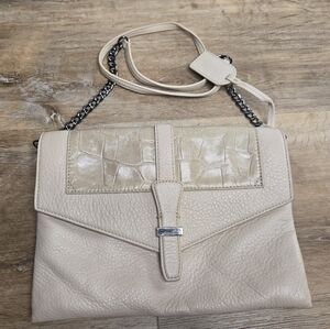 Badgley Mischka croc embossed satchel